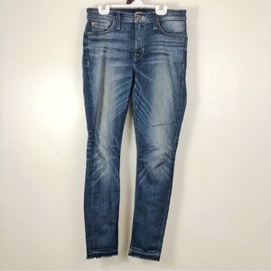 Hudson Women’s Nico Super Skinny Midrise Jeans Raw Hem Dark Wash Size 27
